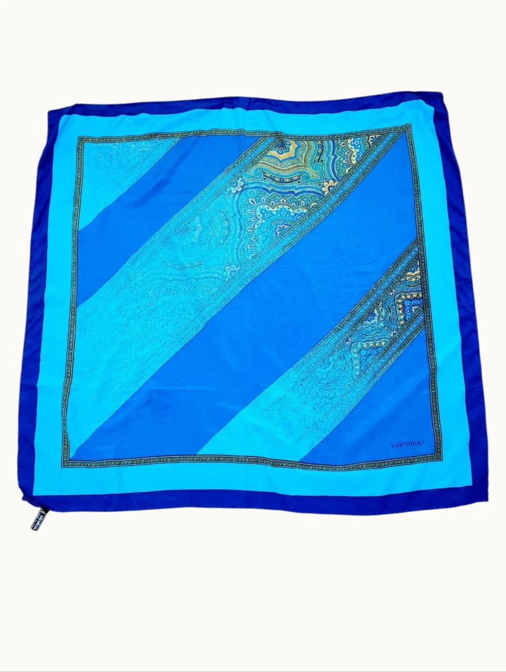Vintage VALENTINO for STRATOS Italian Pure Silk Ombre Design Multi Color Scarf